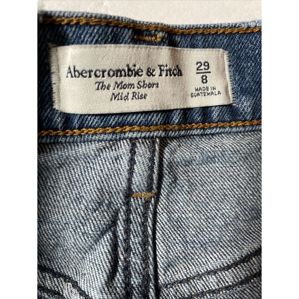 ABERCROMBIE & FITCH Mom Short Mid-Rise Denim Jean Shorts 29/8 Distressed Raw Hem - Picture 6 of 12